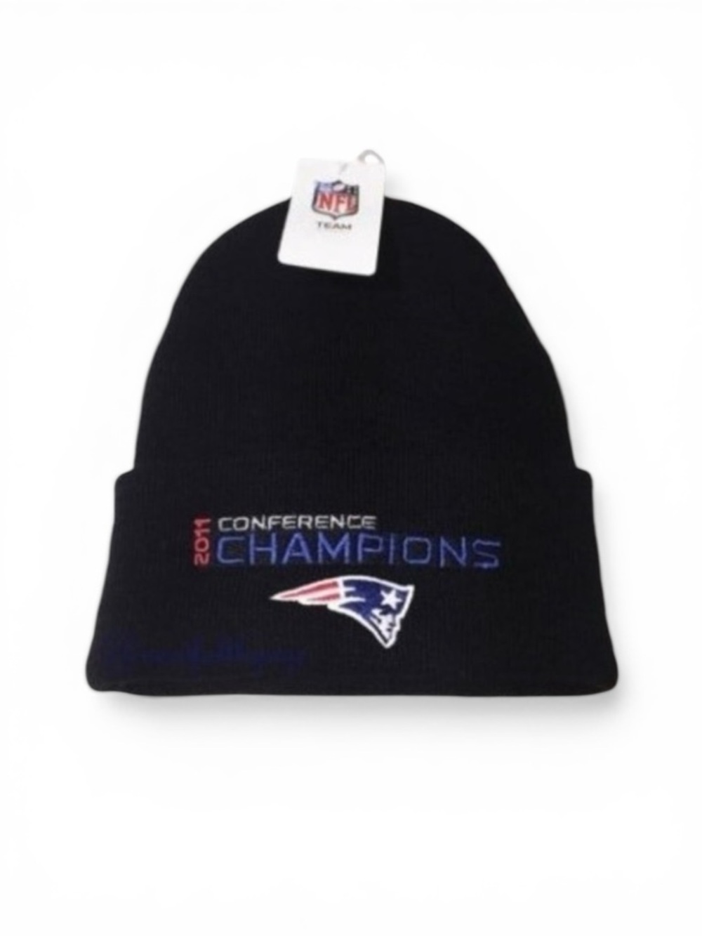 New England Patriots 2011 AFC Champs Beanie • Navy • Retired Design • NWT - Picture 2 of 9